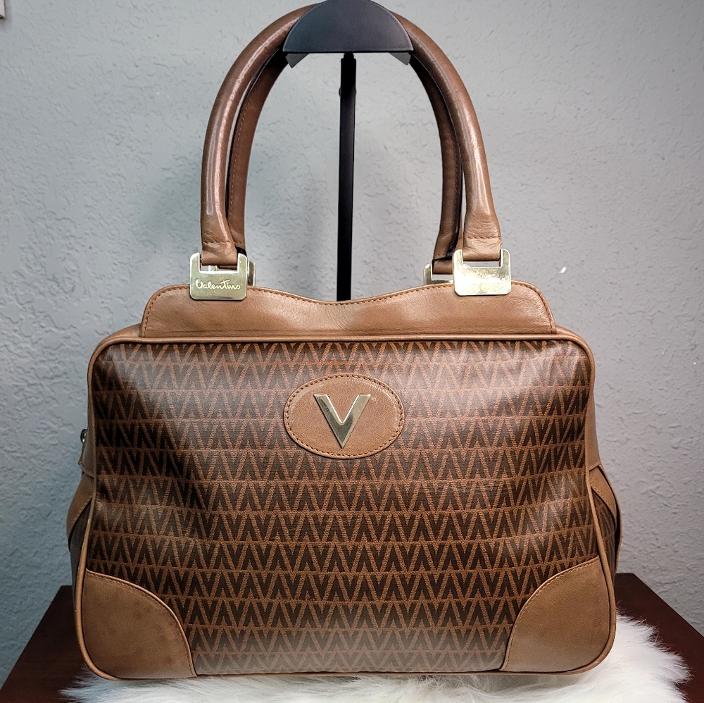 Vintage Valentino signature logo canvas handbag